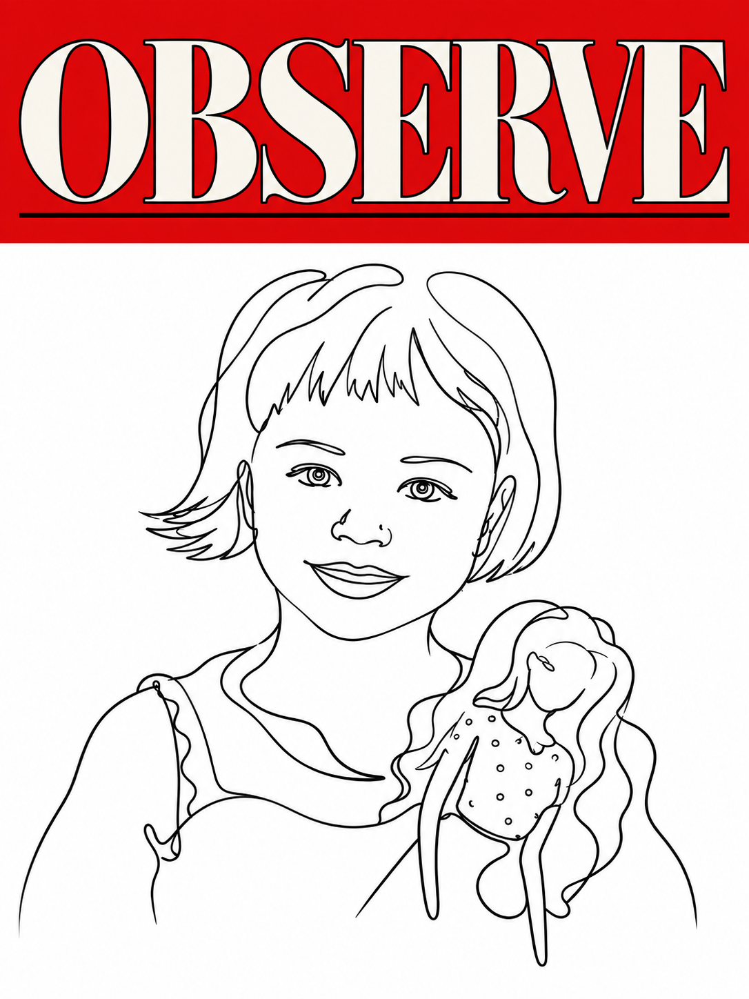 OBSERVE — illustrated cover of a girl holding a doll